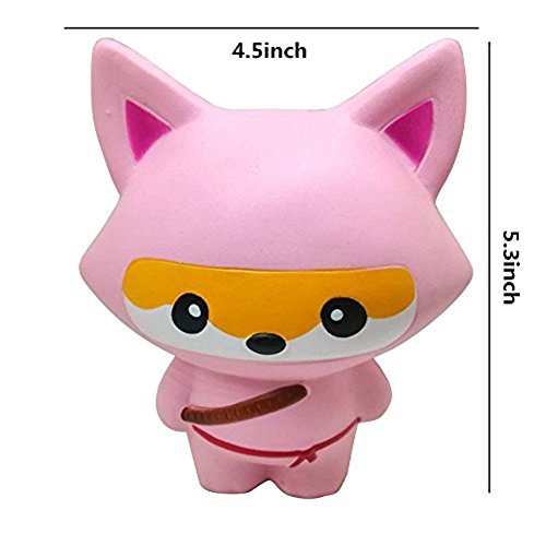 TMEOG 1Pcs Kawaii Ninja Panda Ninja Fox Dulce perfumado Slow Rising Squishy para Kid Toy, Lovely Toy, Stress Relief Toy, Decoraciones Juguete Regalo diversión (A)