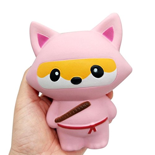 TMEOG 1Pcs Kawaii Ninja Panda Ninja Fox Dulce perfumado Slow Rising Squishy para Kid Toy, Lovely Toy, Stress Relief Toy, Decoraciones Juguete Regalo diversión (A)