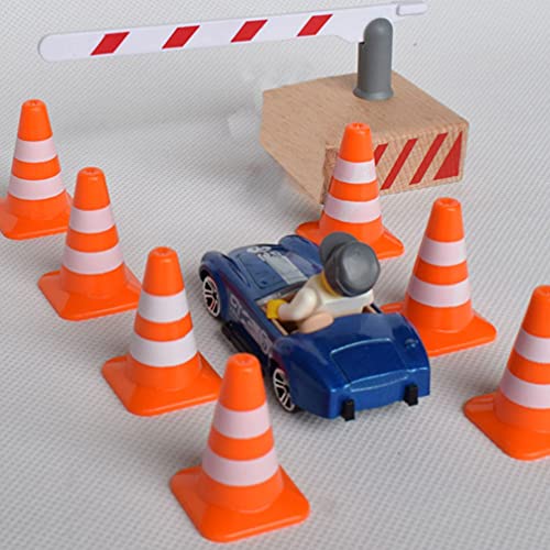 Toddmomy 14 Unidades Conos de Tráfico Señales de Tráfico Juguetes Bloques de Carretera Juguetes de Simulación Conos de Tráfico en Miniatura para La Construcción de La Ingeniería de La Mesa