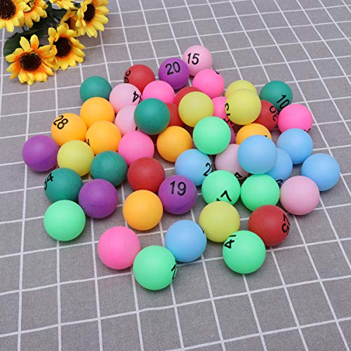 Tomaibaby 50 Piezas de Pelotas de Juego de Bingo Coloridas Pelotas de Pong de Entretenimiento Pelotas de Tenis de Mesa de Repuesto para La Máquina de Juego de Bingo de La Loteria 40MM