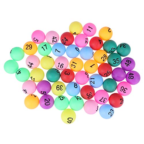 Tomaibaby 50 Piezas de Pelotas de Juego de Bingo Coloridas Pelotas de Pong de Entretenimiento Pelotas de Tenis de Mesa de Repuesto para La Máquina de Juego de Bingo de La Loteria 40MM