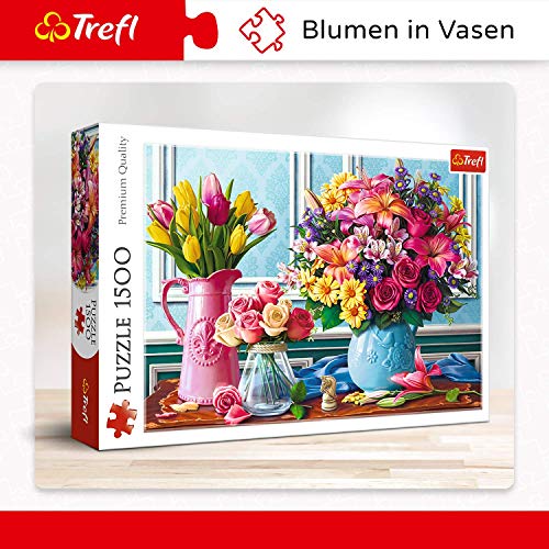 Trefl- Blumen in Vasen 1500 Teile, Premium Quality, für Erwachsene und Kinder AB 12 Jahren Puzle, Color Coloreado (26157)