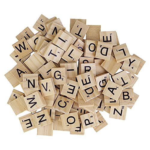 Trimming Shop Azulejos de madera impresos alfabeto y números de repuesto para juegos de mesa, colgantes, marcos de pared, proyectos de bricolaje, aprendizaje de ortografía (1000 piezas)
