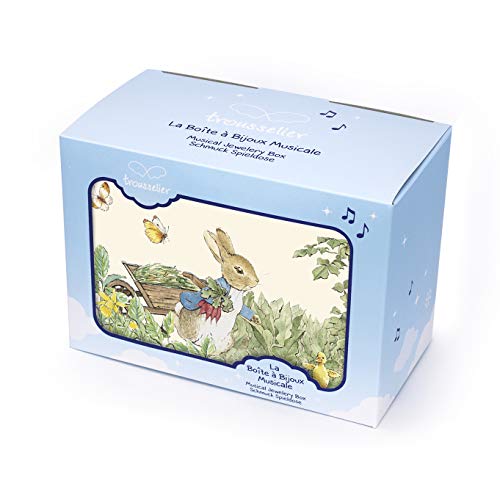 TROUSSELIER - Pierre Lapin - Peter Rabbit. - Caja para tesoros y joyas musicales - Ideal como regalo para niño - Música de la primavera de Vivaldi - Colori Verde