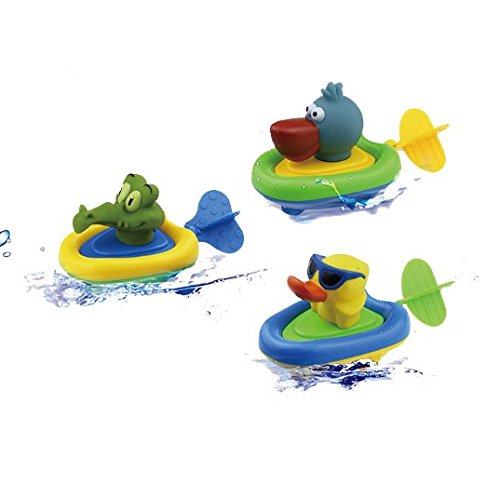 uchic 1 pistes Amphibious Pull and Go voiture Kit de jeu Baden Soft rubber duck Crocodile Pelican Animaux Natation bain temps Baignoire Jouet Amusant pour jeunes filles Enfant Style aléatoire