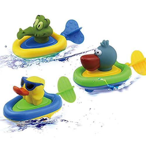 uchic 1 pistes Amphibious Pull and Go voiture Kit de jeu Baden Soft rubber duck Crocodile Pelican Animaux Natation bain temps Baignoire Jouet Amusant pour jeunes filles Enfant Style aléatoire