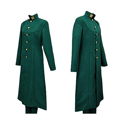 ULLAA Anime JoJo's Bizarre Adventure Kakyouin Noriaki Disfraz de Cosplay Traje Verde Chaqueta Cortavientos Mujeres Hombres Conjunto Completo Tallas Grandes Peluca Opcional