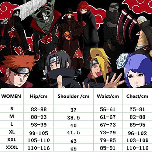 ULLAA Anime Naruto Akatsuki Halloween Carnaval Cosplay Disfraz Casual Lolita Gótico Japonés Kimono Vestido Tallas Grandes