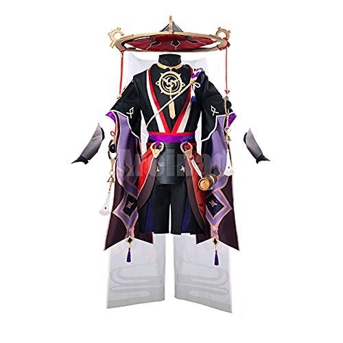 ULLAA Disfraz de Cosplay de Scaramouche, ropa de elementos chinos del juego Genshin Impact para la exposición de anime, mascarada de Halloween