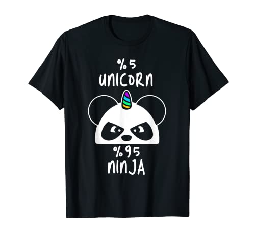 Unicornio Ninja Panda Oso Animal Guerrero Lindo Magia Regalo Camiseta