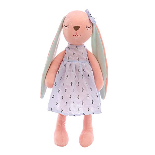 URFEDA Muñeca Conejo Orejas Largas Peluche Liebre de Conejo Steiff Almohada de Cama de bebé de Conejo Rosa uguetes de Peluche Suaves niño Azul 35cm