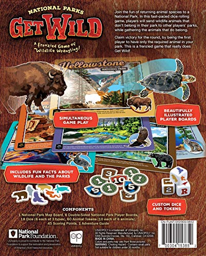 USAopoly National Parks Get Wild | Quick-Rolling Dice Game Featuring Iconic National Park Locations | Great Kids Game & Family Board Game