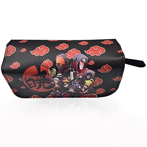 Uzumaki Estuche de Lápices Uzumaki Uzumaki Bolso de la Pluma Akatsuki Estuche para Lápices Diseño de Anime japonés Gran Capacidad Doble Capa Cremallera Negro Útiles Escolares para Hombres y Mujeres