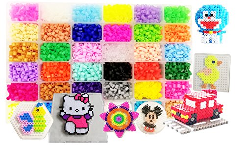 vytung Lote de 10000 Abalorios,36 Color(6 Brillar en Oscuridad) de los Granos DIY de Perler Caja de fusibles Conjunto de Perlas de Hama Beads(36colors 10000beads Refill Pack)