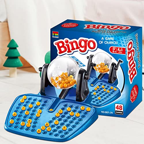 Wangduodu Juego de máquina de Bingo, Juguete de Juego de Bingo de lotería Profesional Duradero, Juegos de Mesa de Bingo Tradicionales para Regalo de niños o Fiesta de Grupo Grande