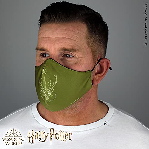 Warner Bros. Harry Potter Superheroes Mouthguard Masks Fabric Mask Adjustable Elastic Band Adult & Teen Comic Mask Nose Guard Mouth Noses (ExpectoPatronum - Stag)