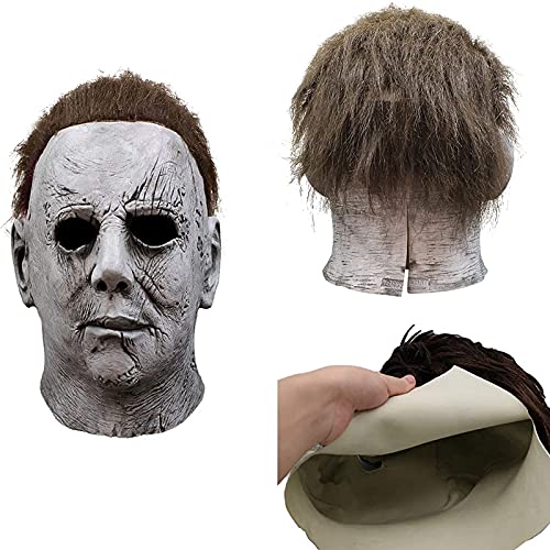 WECOLKIR Máscara de látex de Michael Myers para adultos, disfraz de terror cosplay, perfecto para carnaval y Halloween, unisex