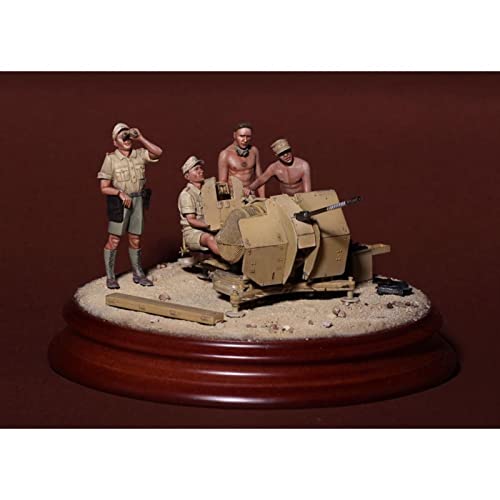 weizhang 1/35 WWII North African Army Artillery Resin Soldier Model Kit (4 Personas, sin cañón) Kit en Miniatura de fundición a presión sin Pintar y autoensamblado-K7A481