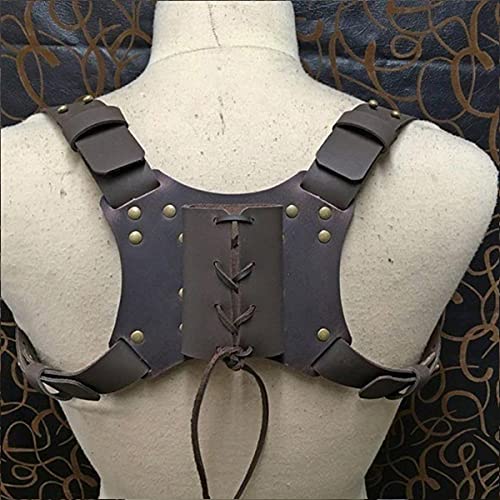 WFTD Warrior Sword Frog Belt, Vaina De Cintura Ajustable, Larp Medieval PU Leather Arm Armor Props Halloween Cosplay Costume Accessories, Brown