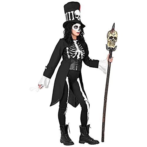 WIDMANN 10743 10743 - Disfraz Voodoo Priesterin, Frack con corsé, cinturón, calentadores, mono, braguitas, sombrero, Halloween, mujer, multicolor, L