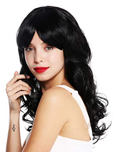 WIG ME UP- VK-52-1B peluca de mujer pelo largo rizado rizos negro