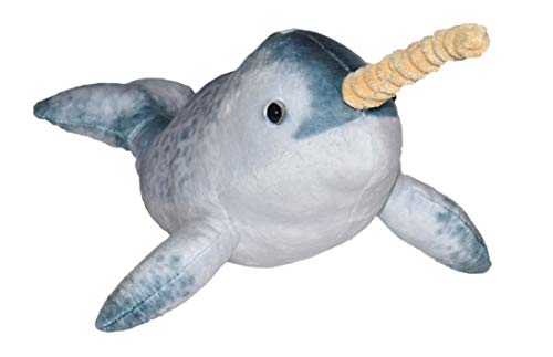 Wild Republic Living Ocean Mini Peluche Narval, Juguete Relleno, 40 cm