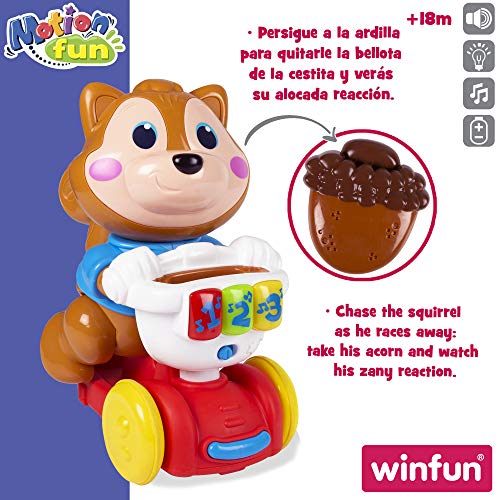 winfun - Ardilla musical interactiva con movimiento, Moto con luz y sonidos, Juguete musical para bebés gateo, Juguetes bebes 1 año, Tacata bebe, Andador bebes, Primera Infancia, Winfun