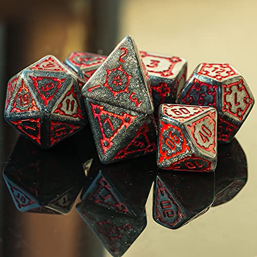 World of Dice Goliath XL – Juego de dados grandes Pen and Paper de 7 piezas, ideal para D&D, DSA, Cthulhu, y muchos más RPGs