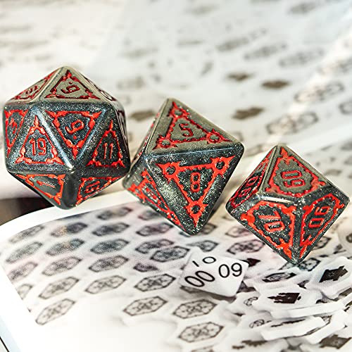 World of Dice Goliath XL – Juego de dados grandes Pen and Paper de 7 piezas, ideal para D&D, DSA, Cthulhu, y muchos más RPGs