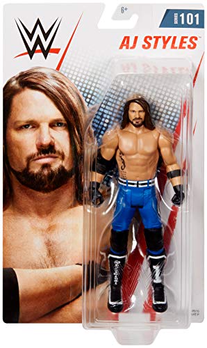 WWE - Figura de acción básica luchador AJ Styles con accesorios de lucha Juguetes niños +6 años (Mattel GCB84)