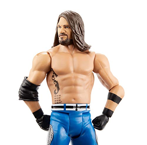 WWE - Figura de acción básica luchador AJ Styles con accesorios de lucha Juguetes niños +6 años (Mattel GCB84)