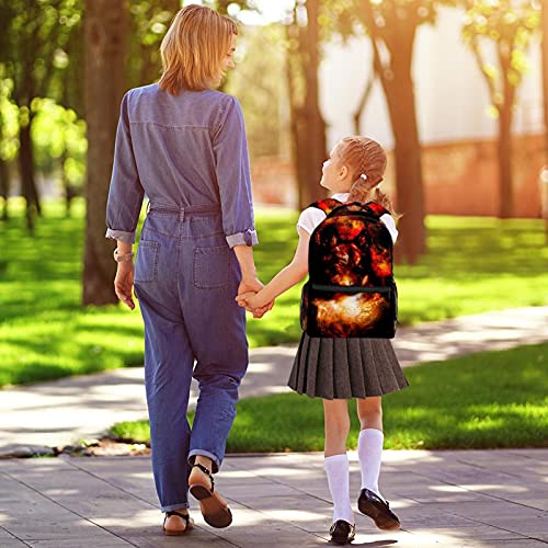 XiangHeFu Mochila escolar para niñas niño caminata al aire libre bolsa de viaje mochila Lobo espacial Mochila estampada