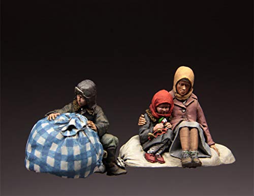 XINGCHANG 1/35 Kit de Modelo de Figura de Resina WW2 Refugiados soviéticos   niños sin Montar sin Pintar