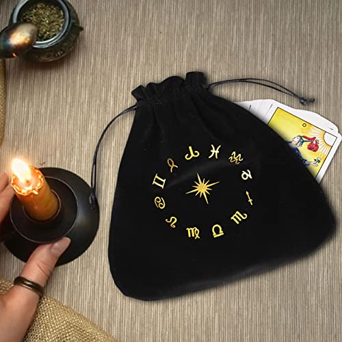 Yajimsa Bolsa De Cartas De Tarot Bolsa De Tarot De Terciopelo, Bolsa con Cordón para Juegos De Mesa, Bolsa De Tela para Mesa, Accesorios para Juegos De Mesa, 12x20CM