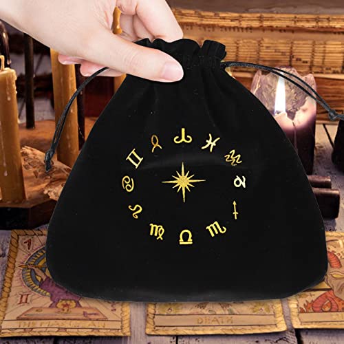 Yajimsa Bolsa De Cartas De Tarot Bolsa De Tarot De Terciopelo, Bolsa con Cordón para Juegos De Mesa, Bolsa De Tela para Mesa, Accesorios para Juegos De Mesa, 12x20CM