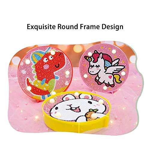 Yaobuyao DIY 5D Diamante Kits Pintura con Luz LED para Principiantes Adolescentes, Taladro Completo De La Pintura por Los Kits del Número con El Capítulo para Niños Niños Y Niñas De Regalos, 15X15CM