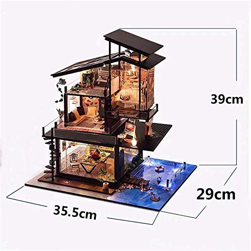 yaunli DIY casa Casa de muñecas DIY Valencia Coastal Villa Casa de muñecas en Miniatura Muebles Kit casa en Miniatura casa de muñecas (Color : Multi-Colored, Size : One Size)