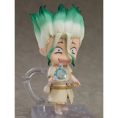 YAZAHOH Dr. STONE GK Q Versión Ishigami Senkuu / 3.9 In La Posición De Pie Puede Cambiar De Cara Modelo De Personaje De Anime Material De PVC Rodillos De Jueo Juguetes De Moda Figura Otaku Regalo De H