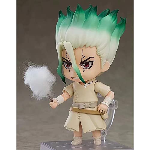 YAZAHOH Dr. STONE GK Q Versión Ishigami Senkuu / 3.9 In La Posición De Pie Puede Cambiar De Cara Modelo De Personaje De Anime Material De PVC Rodillos De Jueo Juguetes De Moda Figura Otaku Regalo De H