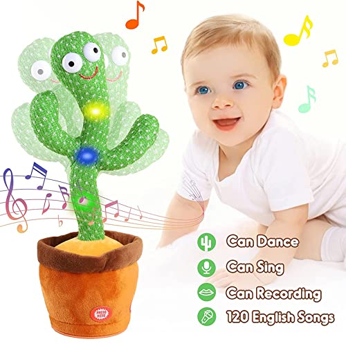 YeahBoom Cactus Bailarin, 32cm Juguete De Cactus Que Habla, Juguete Cactus Baile, Cactus Interactivo, Cantando Y Grabación Interesantes Juguetes Educativos De Educación Temprana…