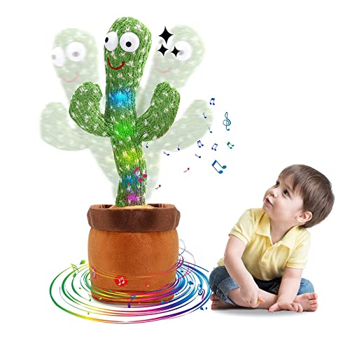 YeahBoom Cactus Bailarin, 32cm Juguete De Cactus Que Habla, Juguete Cactus Baile, Cactus Interactivo, Cantando Y Grabación Interesantes Juguetes Educativos De Educación Temprana…