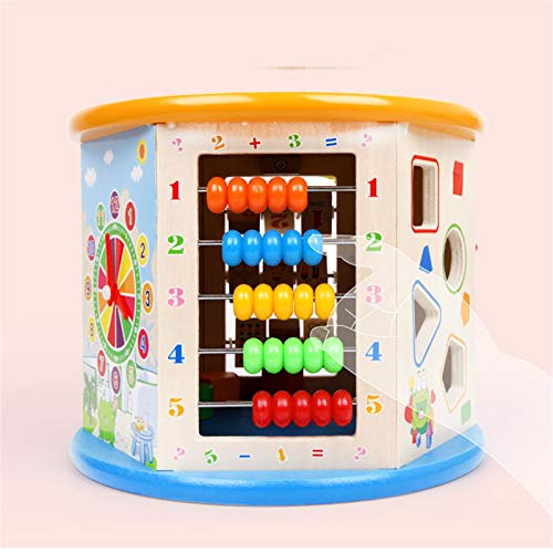 YLiansong-home Actividad Cube Bead Maze Bead Maze Shape Sorter Educational Development Toy Regalo para niños Cubo de Actividad de Madera (Color : Multi-Colored, Size : One Size)