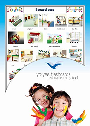 Yo-Yee Flashcards Tarjetas con Ilustraciones en inglés - Ubicaciones - para Clases de Idiomas y fomento del Aprendizaje del Idioma en guarderías, escuelas Infantiles y colegios