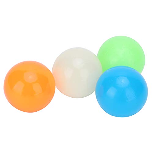 YOUTHINK 4pcs Stick Wall Ball Juguetes para aliviar el estrés Descompresión Luminous Stick Ball Toys Set Bolas luminiscentes para aliviar el estrés Bolas Adhesivas(45mm)