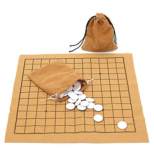 YZ-YUAN Juegos Casuales Accesorios para el hogar Juego de Mesa Juego de ajedrez Go Bang Juego de sábanas de Cuero de Gamuza Tablero para niños Juguete Educativo 90PCS para niños y Adultos (Color: La