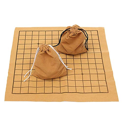 YZ-YUAN Juegos Casuales Accesorios para el hogar Juego de Mesa Juego de ajedrez Go Bang Juego de sábanas de Cuero de Gamuza Tablero para niños Juguete Educativo 90PCS para niños y Adultos (Color: La