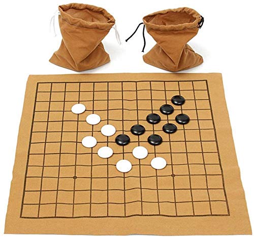 YZ-YUAN Juegos Casuales Accesorios para el hogar Juego de Mesa Juego de ajedrez Go Bang Juego de sábanas de Cuero de Gamuza Tablero para niños Juguete Educativo 90PCS para niños y Adultos (Color: La