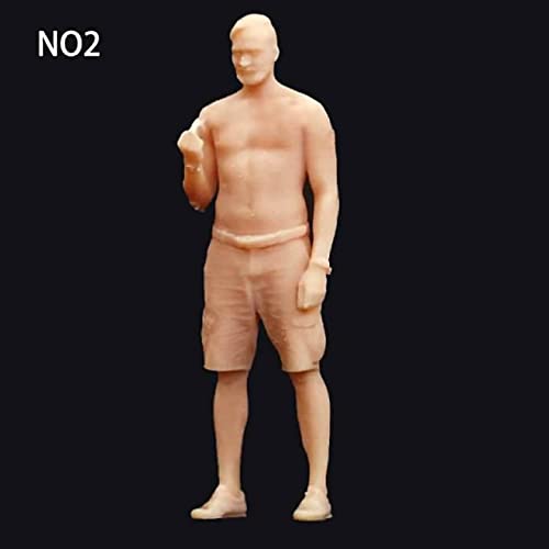 ZEDACA (5 PCS) 1:43 Figura Beckon Saludo Hombre Tatuajes Modelo Miniatura Mesa de arena Escena de villano Necesita ser coloreado por ti mismo