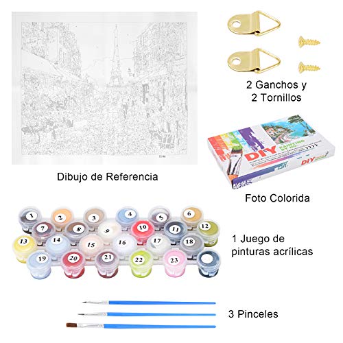 ZITFRI Pintar por Numeros Adultos/Niños DIY Pintura por Numeros 40x50cm Cuadros para Pintar por Numeros Kit con Pinceles y Pinturas Acrilicos, Lienzos para Pintar Pinturas Decoraciones Hogar Regalos