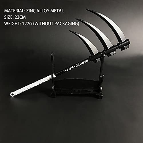 ZLYCZW Accesorios de utilería de Anime japonés Naruto Hidan Cosplay, Juguetes de aleación de Zinc Modelo de Arma, Juguetes de decoración de Mesa para Amantes del Anime, 23 cm